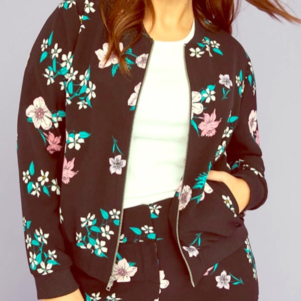 Lane Bryant Floral Bomber Jacket